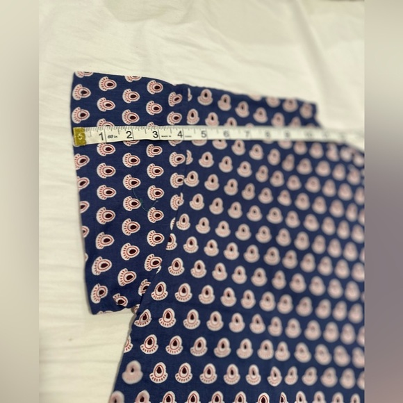 Womens S/M Cotton Boxy Lightweight blue/ red Repeat Oval Abstract Pattern Blouse - Picture 4 of 15